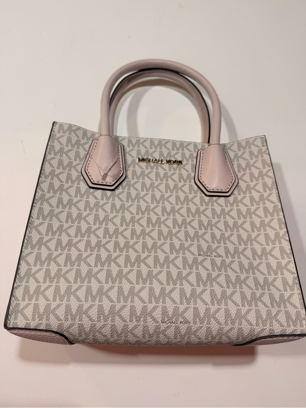 Michael Kors Light Pink and Gray Signature Tote